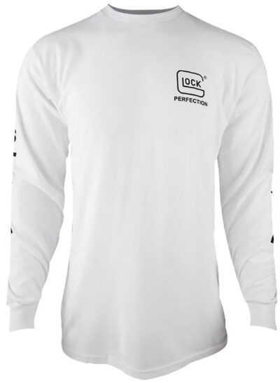 Glock AP96095 Perfection Long Sleeve Tee White Pre-Shrunk Cotton Long Sleeve XL