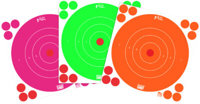 Pro-Shot 8BFL6COMBO SplatterShot  8″ Bullseye Self-Adhesive Orange/Pink/Green 6 Pack