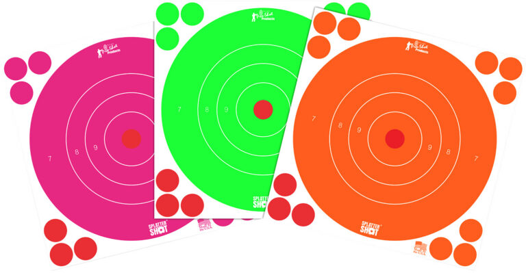 Pro-Shot 8BFL6COMBO SplatterShot 8″ Bullseye Self-Adhesive Orange/Pink/Green 6 Pack Pro-Shot 8BFL6COMBO SplatterShot 8″ Bullseye Self-Adhesive Orange/Pink/Green 6 Pack