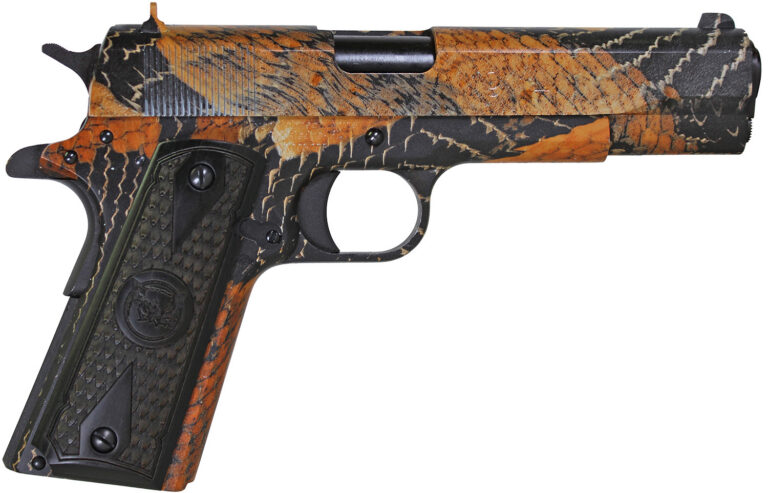 Iver Johnson Arms 1911A1BOA 1911 A1 BOA 45 ACP 8+1 5″ Black Steel Barrel, BOA Snakeskin Steel Serrated Slide, BOA Snakeskin Steel Frame w/Beavertail, Black Dymondwood Snakeskin Grip Iver Johnson Arms 1911A1BOA 1911 A1 BOA 45 ACP 8+1 5″ Black Steel Barrel, BOA Snakeskin Steel Serrated Slide, BOA Snakeskin Steel Frame w/Beavertail, Black Dymondwood Snakeskin Grip