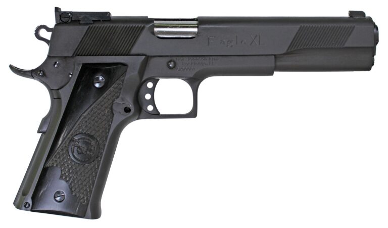 Iver Johnson Arms EAGLEXL10DS Eagle XL Full Size Frame 10mm Auto 15+1 6″ Stainless Steel Barrel, Matte Black Steel Long/Serrated Slide, Black Steel Frame w/Beavertail, G10 Grip Iver Johnson Arms EAGLEXL10DS Eagle XL Full Size Frame 10mm Auto 15+1 6″ Stainless Steel Barrel, Matte Black Steel Long/Serrated Slide, Black Steel Frame w/Beavertail, G10 Grip