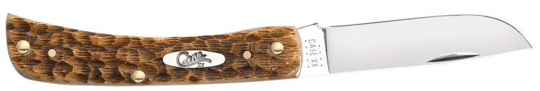 Case 00245 Sod Buster Jr. Plain Peach Seed Jigged Amber Bone Handle Case 00245 Sod Buster Jr. Plain Peach Seed Jigged Amber Bone Handle