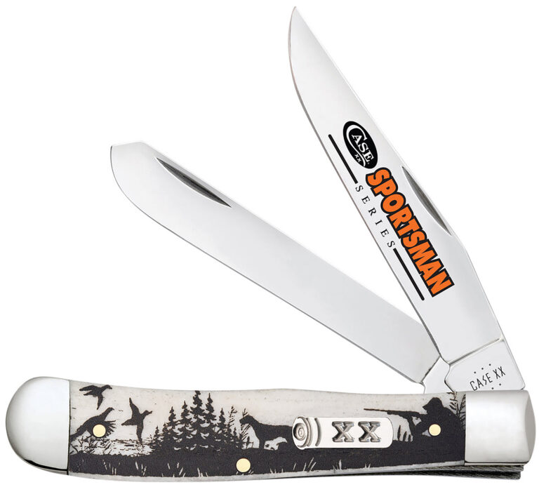 Case 81224 Trapper Sportsman Folding Clip Point/Spey Plain Mirror Polished Tru-Sharp SS Blade/Bird Dog Hunter Embellished Natural Bone Handle Case 81224 Trapper Sportsman Folding Clip Point/Spey Plain Mirror Polished Tru-Sharp SS Blade/Bird Dog Hunter Embellished Natural Bone Handle