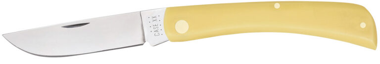 Case 00038 Sod Buster Folding Skinner Plain Tumble Polish Carbon Steel Blade/Smooth Yellow Synthetic Handle Case 00038 Sod Buster Folding Skinner Plain Tumble Polish Carbon Steel Blade/Smooth Yellow Synthetic Handle