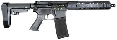 Black Rain Ordnance  Spec15  5.56 NATO 30+1 10.50″ Black Nitride Steel Barrel, 10″ M-LOK Handguard, Black Anodized Aluminum Picatinny Rail Receiver, Tactical SBA3 Brace, Black G.I. Grip