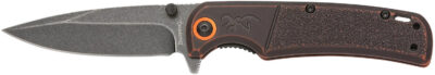 Browning 3220581B Buckmark  EDC Slim 3.13″ Folding Drop Point Plain Black Stonewashed D2 Steel Blade, Bronze Stonewashed Polymer Handle, Box Packaging