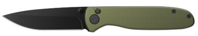Outdoor Edge DK1C Dirk  3.25″ Folding Drop Point Plain Black Oxide 8Cr13MoV SS Blade Green Anodized