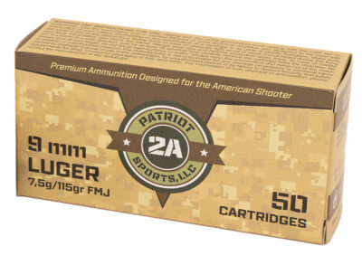 Patriot Sports 9mm 115gr FMJ Brass case 50/RD