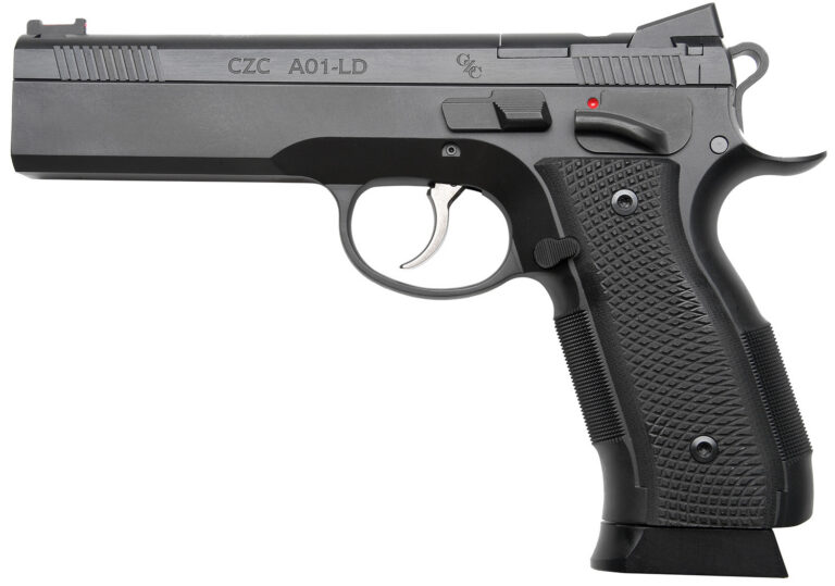 Cz Custom Shop 96336 A01-LD  9mm Luger 19+1 5″ Match Grade Bull Barrel, Black Optic Cut/Serrated Steel Slide, Black Polycoat Steel Frame w/Beavertail, Black G10 Grip, Long Dustcover