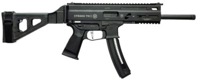Grand Power 197892004817 TR22 Stribog 22 LR 25+1 10″ Black Threaded Barrel, Black Hardcoat Anodize Receiver w/Picatinny Rail, Black SB Tactical Brace, Black Polymer Grip, Ambidextrous