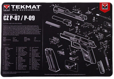 TekMat TEKR17CZP07 CZ P-07/P-09 Cleaning Mat Black/White Rubber 11″x17″ CZ P-07/P-09