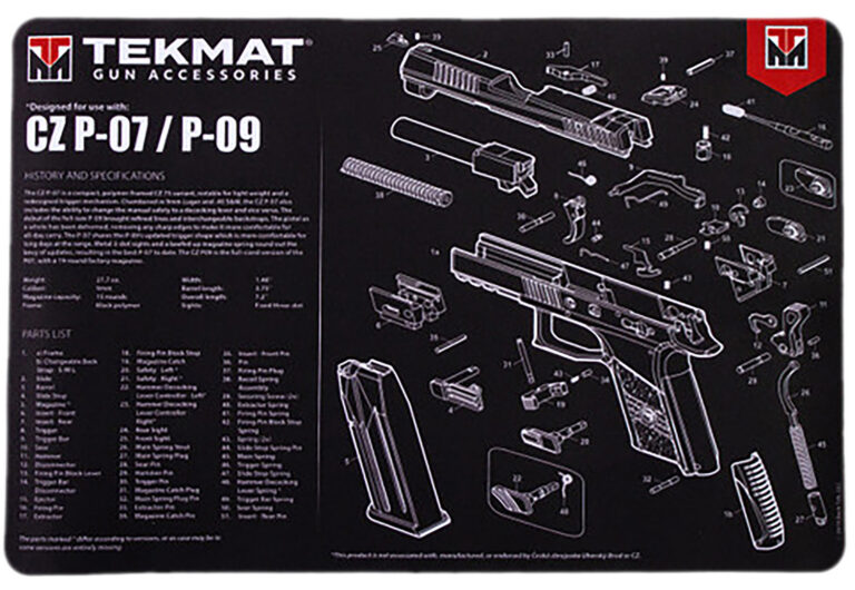 TekMat TEKR17CZP07 CZ P-07/P-09 Cleaning Mat Black/White Rubber 11″x17″ CZ P-07/P-09 TekMat TEKR17CZP07 CZ P-07/P-09 Cleaning Mat Black/White Rubber 11″x17″ CZ P-07/P-09