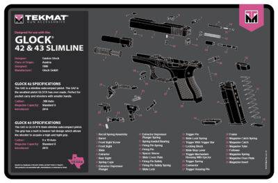TekMat TEKR17GLOCKG3PNK Glock Gen 3 Cleaning Mat Pink Rubber 11″x17″ Glock Gen 3 Parts Diagram
