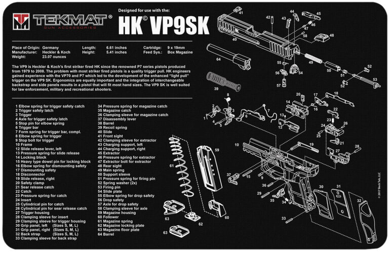 BECK TEK, LLC (TEKMAT) TEKR17HKVP9SK HK VP9SK Handgun cleaning mat 11″x17″x1/8″ BECK TEK, LLC (TEKMAT) TEKR17HKVP9SK HK VP9SK Handgun cleaning mat 11″x17″x1/8″