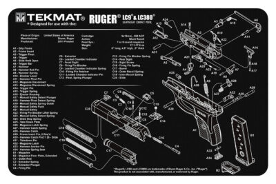 TekMat TEKR17RUGERLC9 Ruger LC9 Cleaning Mat Black/White Rubber 11″x17″ Ruger LC9 Parts Diagram