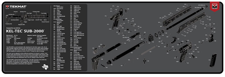 TekMat TEKR36KELSUB2 Kel-Tec SUB2000 Cleaning Mat Black/White Rubber 12″x36″ Kel-Tec SUB2000 Parts Diagram TekMat TEKR36KELSUB2 Kel-Tec SUB2000 Cleaning Mat Black/White Rubber 12″x36″ Kel-Tec SUB2000 Parts Diagram