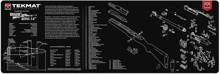 TekMat TEKR36MINI14 Ruger Mini-14 Cleaning Mat Black/White Rubber 12″x36″ Ruger Mini-14 Parts Diagram TekMat TEKR36MINI14 Ruger Mini-14 Cleaning Mat Black/White Rubber 12″x36″ Ruger Mini-14 Parts Diagram