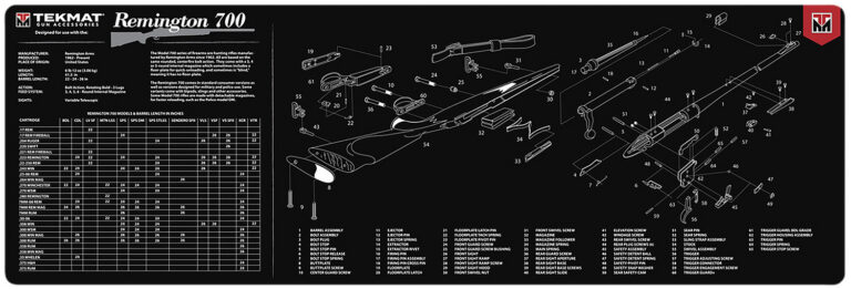 TekMat TEKR36REM700 Remington 700 Cleaning Mat Black/White Rubber 12″x36″ Remington 700 Parts Diagram TekMat TEKR36REM700 Remington 700 Cleaning Mat Black/White Rubber 12″x36″ Remington 700 Parts Diagram