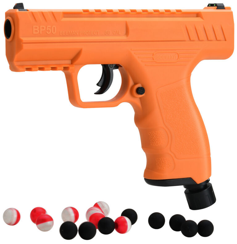 Beeman 6053 Projectile Launcher Combo Orange CO2 50 Cal, 8 Pepper Balls, 8 Steel Balls Beeman 6053 Projectile Launcher Combo Orange CO2 50 Cal, 8 Pepper Balls, 8 Steel Balls