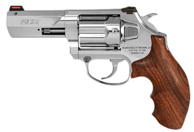 Diamondback DB075AS703 SDR  Sports South Exclusive 357 Mag/38 Special +P 6 Shot 3″ Polished Stainless Steel Barrel, Cylinder & Frame, Hogue Wood Grip, Exposed Hammer