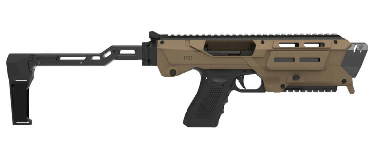 Meta Tactical Llc MX1-PS-TN MX-1 Conversion Kit Compatible w/Glock, Tan Aluminum Frame w/M-LOK & Picatinny Rail, Black Polymer Folding Stabilizer