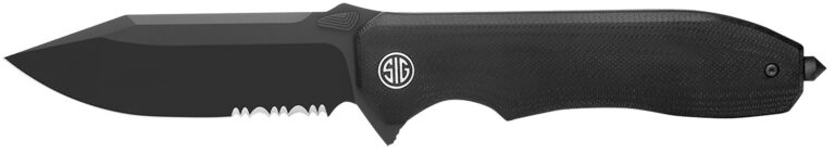 Sig Sauer Knives VA9BBS Validus 3.78″ Folding Drop Point Part Serrated Black PVD M390 Steel Blade, 4.76″ Black Textured G10 Handle Sig Sauer Knives VA9BBS Validus 3.78″ Folding Drop Point Part Serrated Black PVD M390 Steel Blade, 4.76″ Black Textured G10 Handle