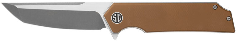 Sig Sauer Knives TS8SBRN Tsuru 3.30″ Folding Tanto Plain Satin 154CM SS Blade, 4.20″ Coyote Brown G10 Handle Sig Sauer Knives TS8SBRN Tsuru 3.30″ Folding Tanto Plain Satin 154CM SS Blade, 4.20″ Coyote Brown G10 Handle