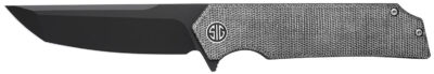 Sig Sauer Knives TS8BB Tsuru  3.30″ Folding Tanto Plain Black PVD 154CM SS Blade, 4.20″ Salt & Pepper Micarta Handle