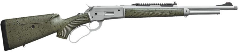 Davide Pedersoli 010G732457 Boarbuster Guidemaster-X 45-70 Gov 5+1 19″ Silver Cerakote Threaded Barrel & Receiver w/Picatinny Rail, Green Adj Cheek Riser Synthetic Stock