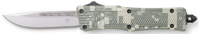 CobraTec Knives SADCCTK1SDNS CTK-1 American Flag Small 2.75″ OTF Drop Point Plain D2 Steel Blade, 4.25″ Digital Camo Aluminum Alloy Handle