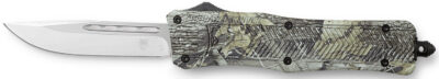 CobraTec Knives MWDCTK1MDNS CTK-1 American Flag Medium 3″ OTF Drop Point Plain D2 Steel Blade, 5″ Woodland Camo Aluminum Alloy Handle