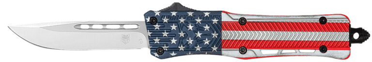 CobraTec Knives MUSACTK1MDNS CTK-1 American Flag Medium 3″ OTF Drop Point Plain D2 Steel Blade, 5″ Red/White/Blue Flag Cerakote Aluminum Alloy Handle CobraTec Knives MUSACTK1MDNS CTK-1 American Flag Medium 3″ OTF Drop Point Plain D2 Steel Blade, 5″ Red/White/Blue Flag Cerakote Aluminum Alloy Handle