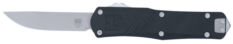 CobraTec Knives SBLKFSXGEN3DNS FS-X Gen III Small 2.75″ OTF Drop Point Plain Stonewashed D2 Steel Blade, 3.88″ Aluminum Handle