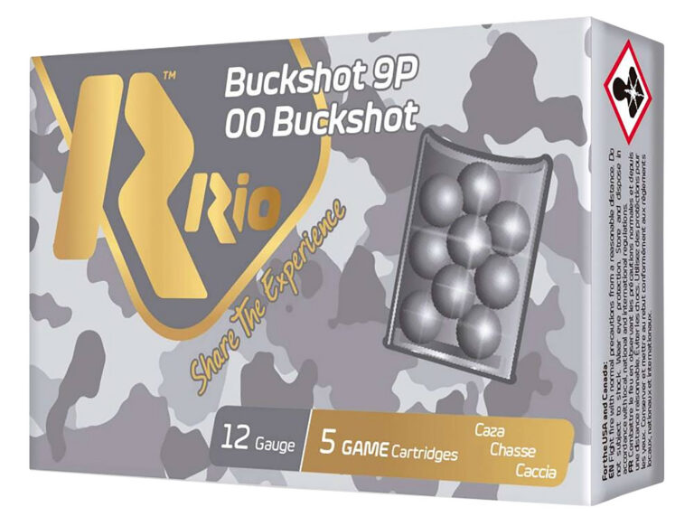 RIO 12GA BUCKSHOT ROYAL 00 BUCK 2-3/4″ 9-Pellet 1345 FPS 5/BX RIO 12GA BUCKSHOT ROYAL 00 BUCK 2-3/4″ 9-Pellet 1345 FPS 5/BX