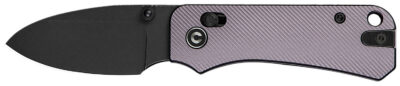 Civivi Knives C23074-2 Baby Banter 2 2.34″: Folding Drop Point Plain Black Stonewashed Nitro-V Steel Blade, Purple Textured Aluminum Handle