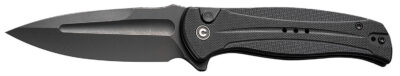 Civivi Knives C23053-1 Incindie  3.48″ Folding Spear Point Plain Black Stonewashed 14C28N Steel Blade, Black Textured G10 Handle