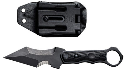 Civivi Knives C20037B-1 Orthrus  3.76″ Fixed Karambit/Straight Black Stonewashed Nitro-V Steel Blade, 4.30″ Black w/Finger Ring G10 Handle