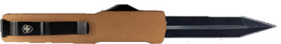 Templar Knife MAAB121 Premium LW  Slim 3.25″ OTF Dagger Plain Black Oxide Stonewashed Powder Coated D2 Steel Blade, 5″ Bronze Anodized Aged Aluminum Handle