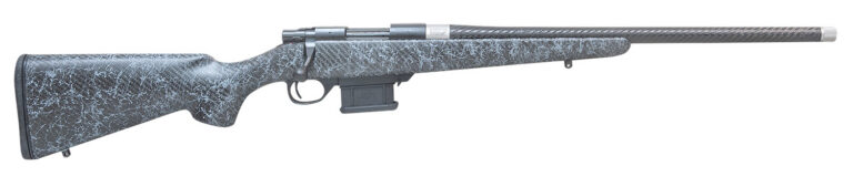 Howa HCE6ARCGW 1500 Carbon Elevate 6mm ARC 5+1 20″ Wrapped Carbon Fiber Threaded Barrel, Blued Drilled & Tapped Steel Receiver, Fixed Stocky’s Black w/Gray Webbing Carbon Fiber Stock, Right Hand