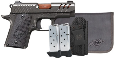 Kimber Mfg, Inc 3300254 Micro 9 Bundle 7+1 3.15″ Rose Copper TiN Match Grade Barrel, KimPro II Gray Lightening Cut/Serrated Stainless Steel Slide, Kimpro II Gray Aluminum Frame, Black G10 Grip