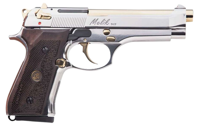 Derya Firearms 15L.MELIK9.NG.TR Melik 9mm Luger 15+1 4.90″ Gold TiN Steel Barrel, Black Melonite Serrated Steel Slide, Black Aluminum Frame, Black Polymer Grip Derya Firearms 15L.MELIK9.NG.TR Melik 9mm Luger 15+1 4.90″ Gold TiN Steel Barrel, Black Melonite Serrated Steel Slide, Black Aluminum Frame, Black Polymer Grip
