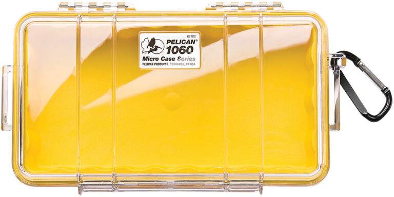 Pelican 1060027100 Micro Case  Yellow/Clear Polycarbonate 9.88″ Long