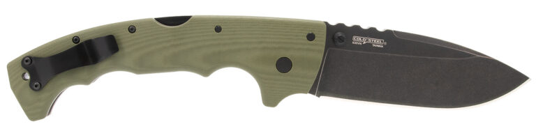 Cold Steel CSFL50MAX 5-Max 5″ Folding Drop Point Plain Black Stonewashed S35VN Blade, 7.13″ OD Green Textured G10 Handle Cold Steel CSFL50MAX 5-Max 5″ Folding Drop Point Plain Black Stonewashed S35VN Blade, 7.13″ OD Green Textured G10 Handle