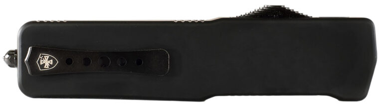 Templar Knife MZBR321 Premium Weighted  Slim 3.16″ OTF Drop Point Plain Black Oxide Stonewashed Powder Coated D2 Steel Blade, 4.93″ Black Aluminum/Rubber Handle