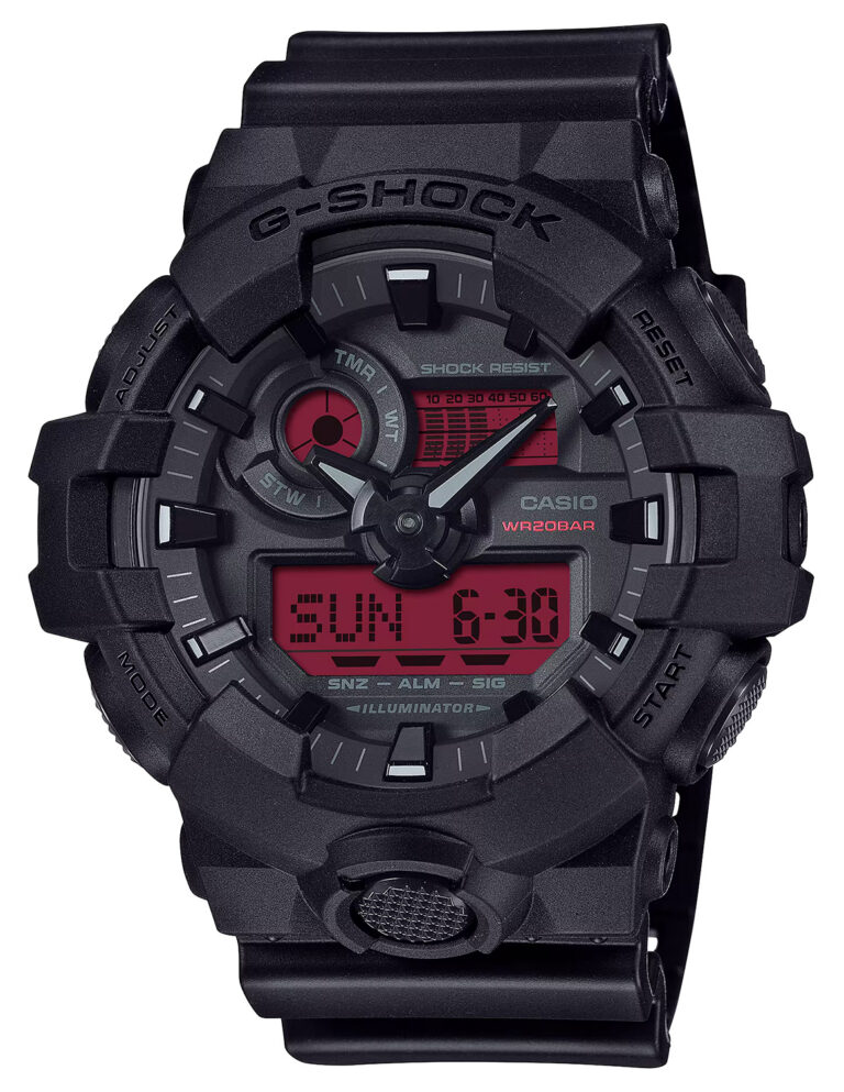 GSHOCK GA700BBR1ACR ANALOG DIGITAL BLK/RED GSHOCK GA700BBR1ACR ANALOG DIGITAL BLK/RED