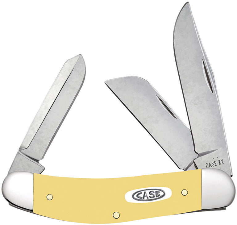 Case 30118 Sowbelly Folding Clip Point/Sheepsfoot/Spey Plain Mirror Polished Tru-Sharp SS Blade, Smooth Yellow Synthetic Handle Case 30118 Sowbelly Folding Clip Point/Sheepsfoot/Spey Plain Mirror Polished Tru-Sharp SS Blade, Smooth Yellow Synthetic Handle