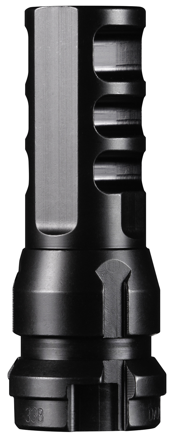Dead Air DA104 KeyMo Muzzle Brake Black Nitride 4140 HT Alloy Steel M18X1 Threads 338 Cal Dead Air DA104 KeyMo Muzzle Brake Black Nitride 4140 HT Alloy Steel M18X1 Threads 338 Cal