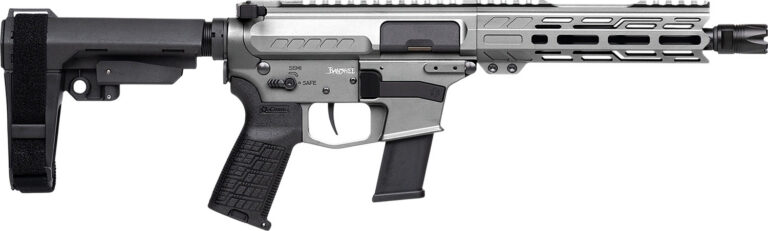 CMMG 45A890FTNG Banshee FE MkG 45 ACP 13+1 8″ Black Nitride Threaded Barrel, M-LOK Handguard, Titanium Cerakote Aluminum Receiver w/Picatinny Rail, Black Polymer CMMG RipBrace, CMMG Zeroed Grip