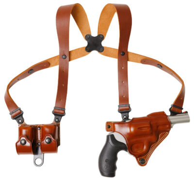Galco MCII104 Miami Classic II Shoulder System Shoulder Fits Chest Up To 56″/Colt King Cobra Tan Steerhide Right Hand