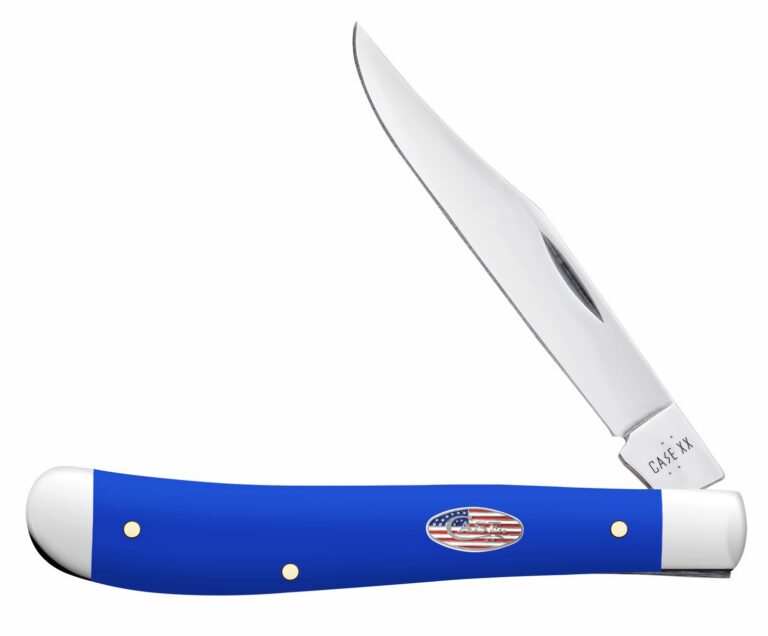 Case 16403 Trapper Slimline 3.25″ Folding Clip Point Plain Mirror Polished Carbon Steel Blade, Smooth Royal Blue Synthetic Handle Case 16403 Trapper Slimline 3.25″ Folding Clip Point Plain Mirror Polished Carbon Steel Blade, Smooth Royal Blue Synthetic Handle